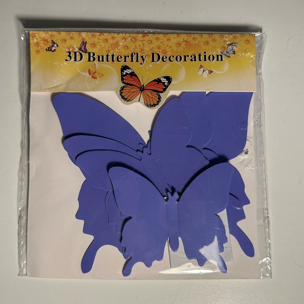3D Purple Butterfly Decorations NWT